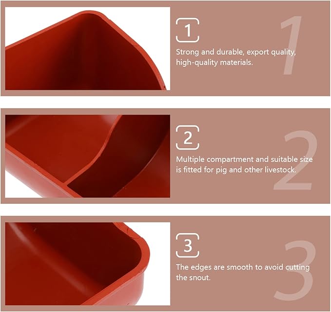 DOITOOL Plastic Fence Feeder Heavy Duty Pig Trough 4 Compartment Livestock Feeder Plastic Pig Feeer Livestock Pets Animal Farm Supplies