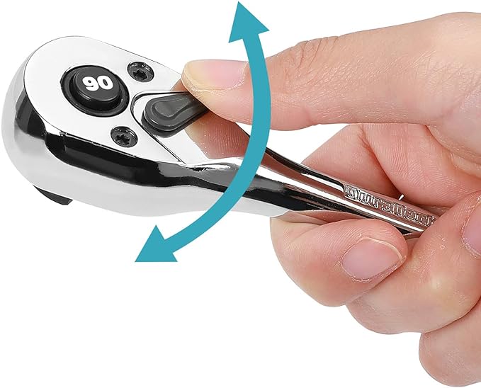 DURATECH 3-Piece Drive Ratchet, 1/4", 3/8", 1/2" 90-Tooth Quick-release Ratchet Wrench, Reversible, Chrome Alloy Made, Full Polished, Mens Stocking Stuffers Gifts for Men Gifts for Women Gifts for Dad