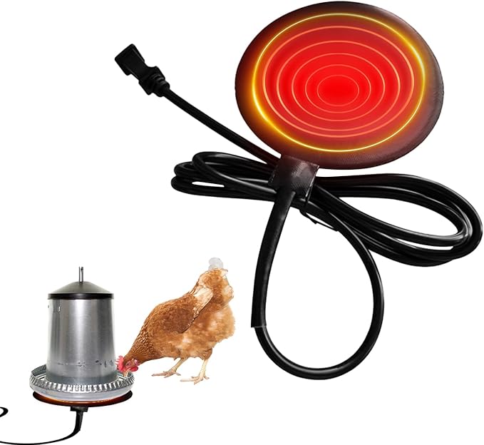 Poultry Water Heater - 5.9 Inch Silicone Heating Pad for Chicken and Livestock | 20W Freeze Resistant Farm Heater with 71 Inch Cord for Winter Outdoor Poultry and Animal Care