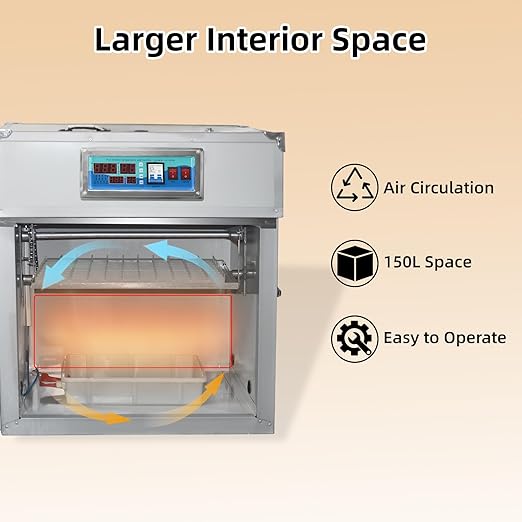 XKV 88 Egg Incubator with Automatic Egg Turning,Temperature Control and Humidity Control,Hatching Eggs,Chicken,Ducks,Poultry,Industrial Brooding Machine Chicken Incubator for Farm,Lab,Home,Indoor