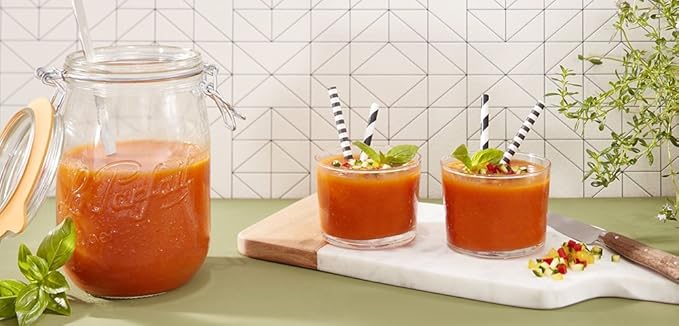 Le Parfait Super Jar - 1L French Wide Mouth Canning Jar w/Airtight Lid - Clear Quart Jar (1 pk)