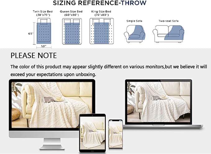 YUSOKI Sherpa Throw Blanket-3D Stylish Design Super Soft Fuzzy Cozy Warm Blanket Thick Plush Fluffy Furry Blankets for Teen Girls Women Couch Bed Sofa Chair Men Boys Gift(Ivory,50"x65")