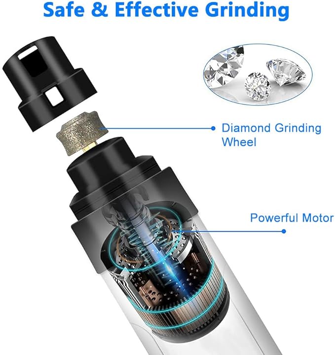 Silent Groom Pro,Silent Groom Pro Nail Grinder,2025 New Mute USB Rechargeable Pet Nail Trimmer,Pet Claw Beauty Trimming Tool, Equipped With 2-Speed, 3-Port, and Long Battery,Safe Claw Trimming at Home