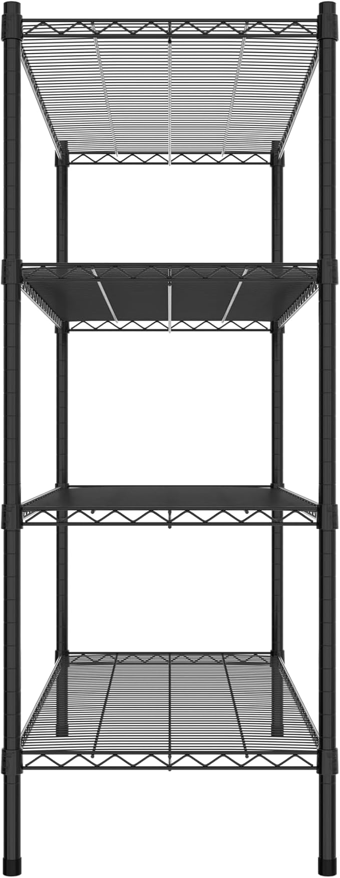 Commercial NSF Listed Black Epoxy Stationary Wire Shelving Kit 21" x 48" x 54", with 4 Shelves Perfect for Warehouse, Walk-in Refrigerator, Freezer, Grocery Store, Restaurant, Dishroom