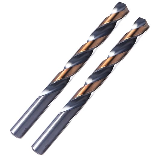 2PCS,11/32", Black and Gold Finish, Twist Drill Bits