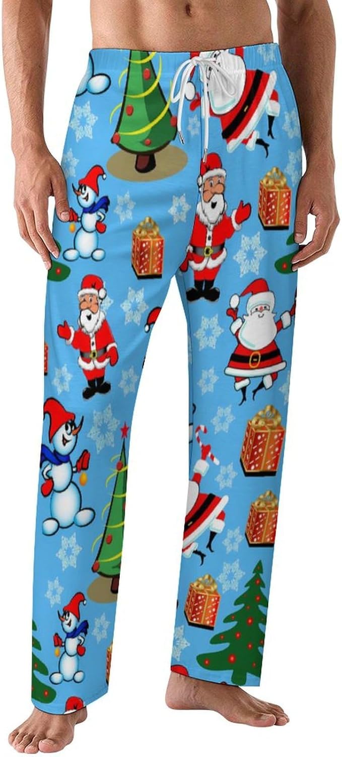 Funny Mens Pajama Pants Lightweight Soft Lounge Pant Sleep Pj Bottoms for Men With Pockets