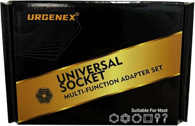 Universal Socket Set (11-32mm 7-19mm) Super Socket for Unscrew Any Bolt Multi-Function Universal Wrench Tool Kit with Power Drill Adapters Gifts for Men, Father/Dad, Husband, DIY Handyman 4PCS