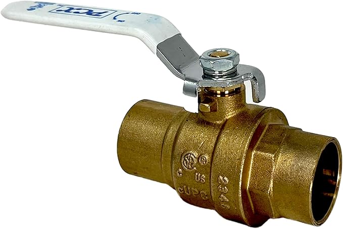 PROCURU 3/4-Inch Sweat (CxC) Brass Ball Valve, Heavy Duty Shut-Off, Certified Safe for Potable Water, 600 WOG