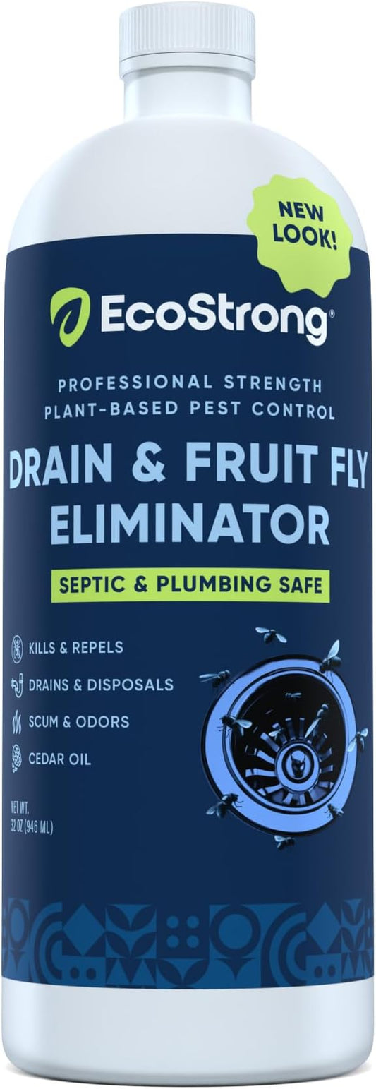 Fruit Fly Drain Treatment | Drain Fly Eliminator | Eliminates Gnats, Sewer Flies and More - Works in All Drains - 32 Fl Oz