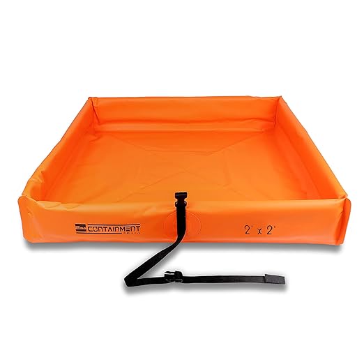 5 ft x 5 ft - 2nd Containment Spill Containment Berm - PVC Orange Made in U.S.A.