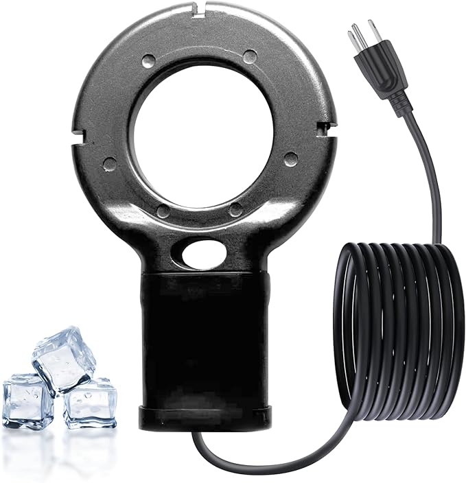 Upgraded 500-Watt Chicken Water Heater - Submergible Cast Aluminum Utility De-Icer with Black Teflon Coating for Livestock Tanks, Winter Bird Bath, and Mineral Buildup Resistance