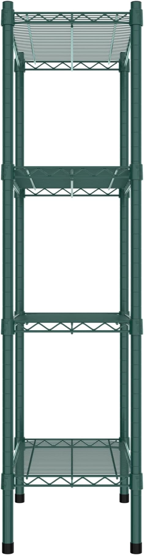 Commercial NSF Listed Green Epoxy Stationary Wire Shelving Kit 14" x 24" x 54", with 4 Shelves Perfect for Warehouse, Walk-in Refrigerator, Freezer, Grocery Store, Restaurant, Dishroom