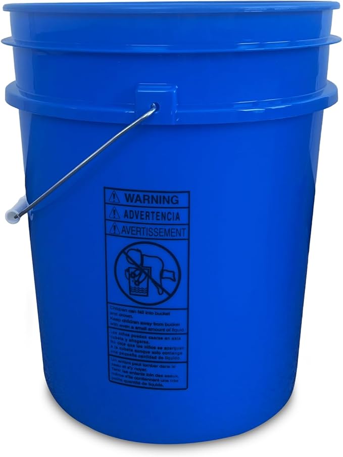 ePackageSupply 5 Gallon Bucket with Airtight Lid | Made in USA | Food Grade | Heavy-Duty Premium HPDE Plastic | Durable 90 Mil All Purpose Pail | Easy Stack and Store | BPA Free | 6 Count