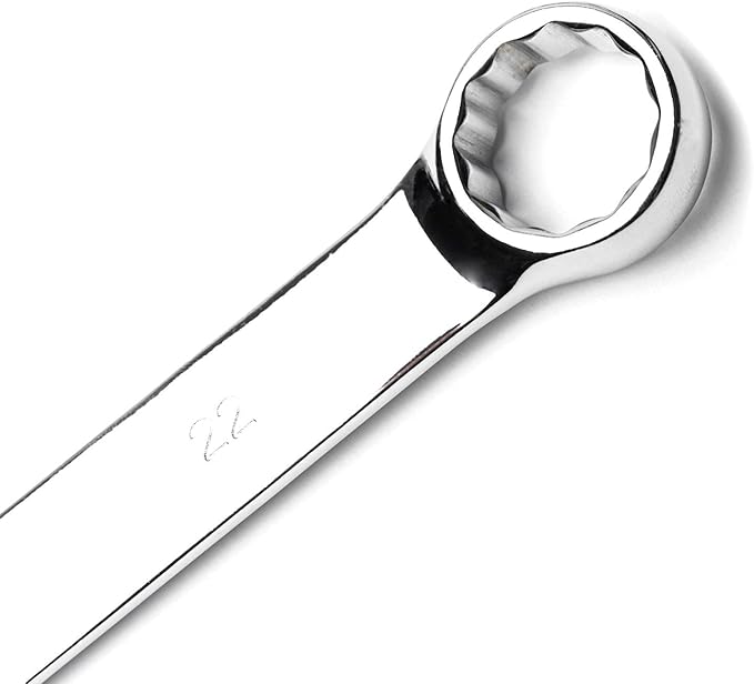 MAXPOWER 10PCS Metric Combination Wrench Set, Professional Open and Box End Spanners with Mirror Finish, Made with Forged and Heat-Treated Cr-V Steel, 12-Point Design, Size Includes 8mm - 27mm