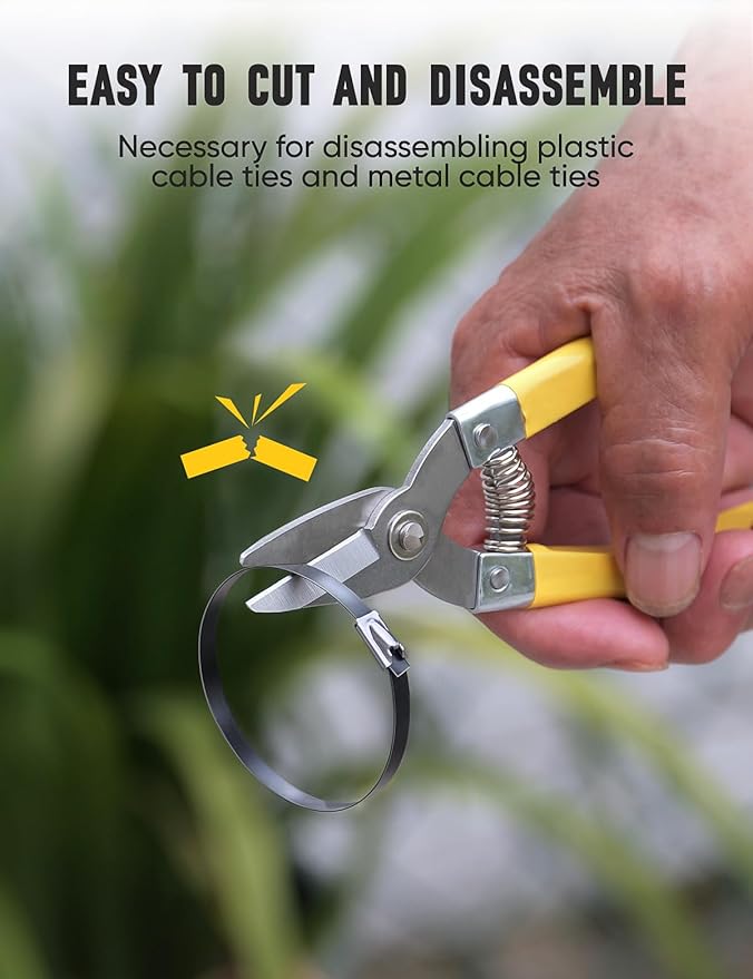 Metal Zip Ties Black,With Special Fastening And Cutting Tools,150 Pcs 11.8 Inch,Multi-Purpose Stainless Steel Cable Ties, Suitable For Agricultural Fencing, Garden Chain Link Fence Fixing, Pipe Tying.