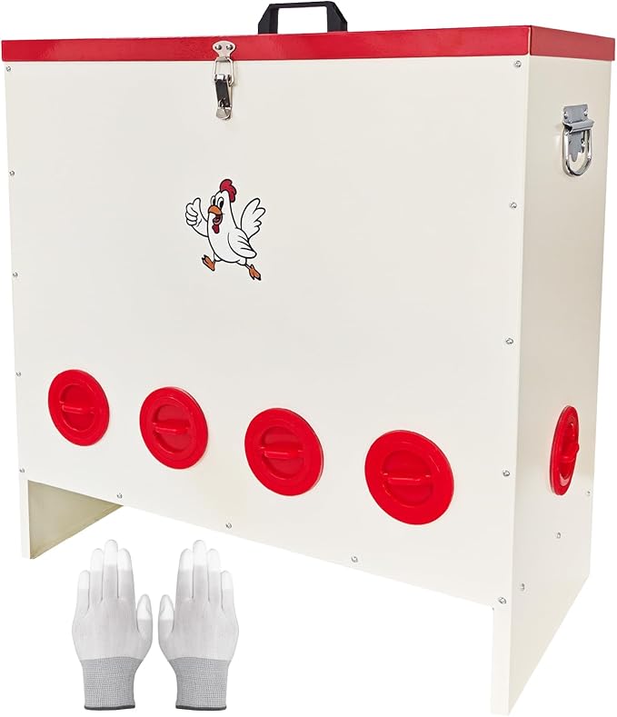 Metal Chicken Feeder 120 LBS Capacity, Automatic Poultry Feeder with 10 Ports, No-Waste Weather-Resistant Animal-Proof Outdoor Feed Bin for Chickens Ducks Geese Turkeys