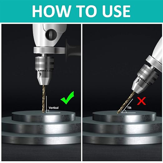 3/8 Inch Cobalt Drill Bits - Set of 4 Pcs, BAIDETS M35 High Speed Steel Jobber Drill Bits, Twist Drill Bits Set for Hard Metal, Stainless Steel, Cast Iron, Plastic and Wood