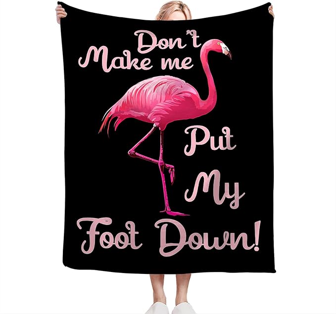 Flamingo Blanket Gifts for Girls Boys Soft Warm Plush Funny Pink Flamingo Animal Throw Blanket Flannel Fleece Fuzzy Blankets for Kids Lovers Bed Couch Living Room Decor 60"X50"