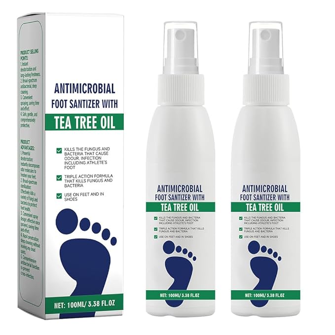 Antimicrobial Foot Spray with Tea Tree Oil, Quick Antiperspirant to Remove Foot Odor and Refreshing and Comfortable (2)