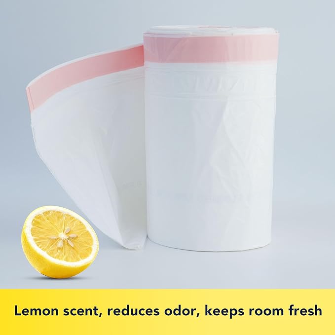 13 Gallon Tall Kichen Trash Bags, Lemon Scented 200 Count Drawstring Garbage Bags, Pre-Separated, Odor Control, Ultra Strong, Leakproof, Sturdy, White