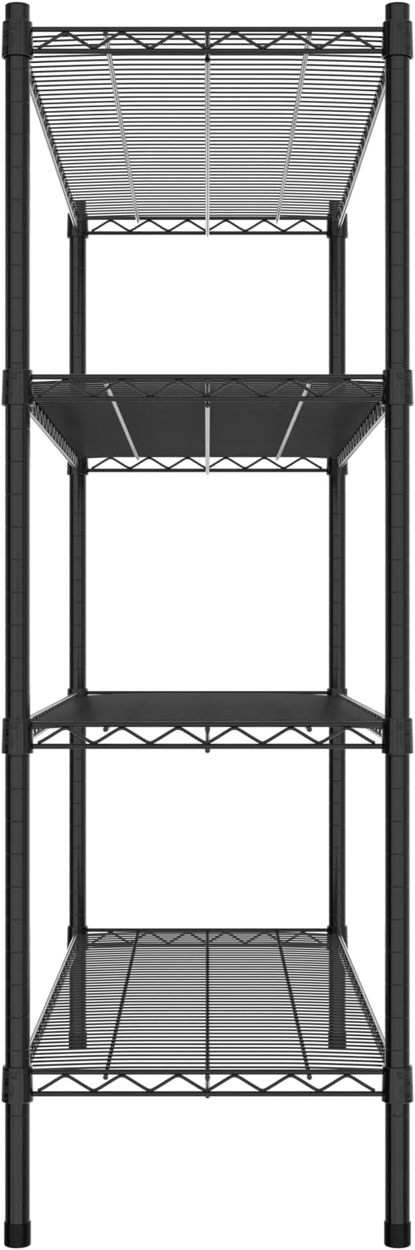 Commercial NSF Listed Black Epoxy Stationary Wire Shelving Kit 18" x 48" x 54", with 4 Shelves Perfect for Warehouse, Walk-in Refrigerator, Freezer, Grocery Store, Restaurant, Dishroom