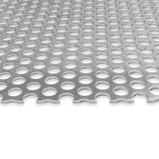 3003 Aluminum Perforated Sheet, Unpolished (Mill) Finish, H14 Temper, Staggered Round 0.25" Holes, 0.063" Thickness, 14 Gauge, 36" Width, 36" Length, 0.375" Stagger, 40% Open Area, OnlineMetals