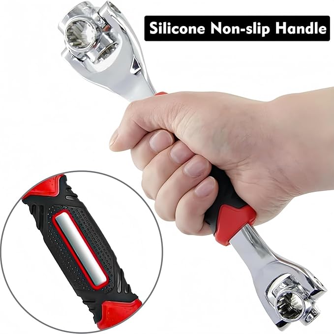 48 in 1 Universal Socket Wrench,Multifunction Wrench Tool with 360° Rotating Head,Ratchet Spanner Tool for Home and Bicycle Car Repair