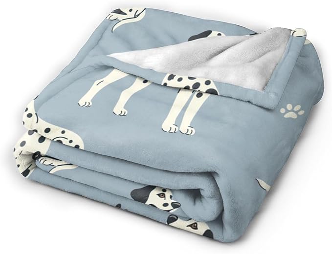 Dalmatian Blanket Super Cozy Soft Dalmatian Throw Blanket Warm Plush Fluffy Spotted Dog Stuff Gifts for Women Girls Fleece Flannel Gift Blankets for Kids Adults 60"X50"