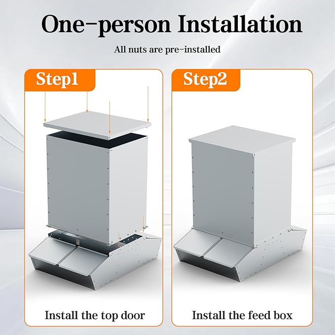 4 Door Hog Feeder, 9 Bushels Pig Feeder, Heavy Duty Galvanized Steel Piglet Creep Feeder, Outdoor Livestock Feeder Farm Accessory for 20 Full Grown Hogs and Pigs, Silver