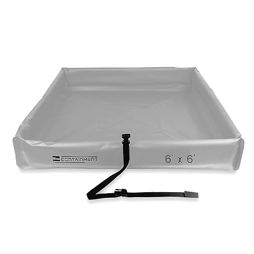 Spill Containment Berm - 22 oz PVC, 6’ x 6’ x 6” - Grey