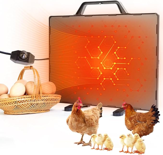 Smart Chicken Coop Heater, 140W Radiant Heat Panel with Adjustable Temp, Chicken Coop Heater for Winter, Quiet & Light-Free Design, ETL/UL Certified Safe, Suitable for Pets and Animals in Winter