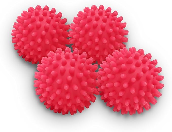 Dryer Balls 4 Pack - Non-Toxic Reusable Dryer Balls (Red)