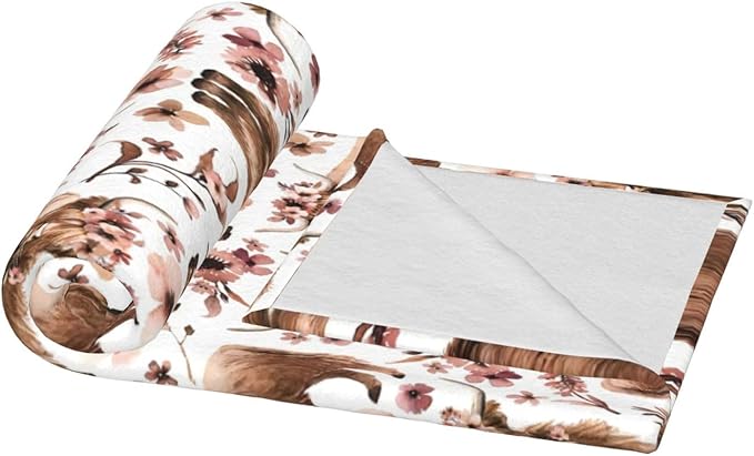 Highland Cow Blanket Super Cozy Soft Highland Cow Throw Blanket Warm Plush Fluffy Cow Lightweight Fleece Flannel Gifts Blankets for Kids Adults 80"X60"