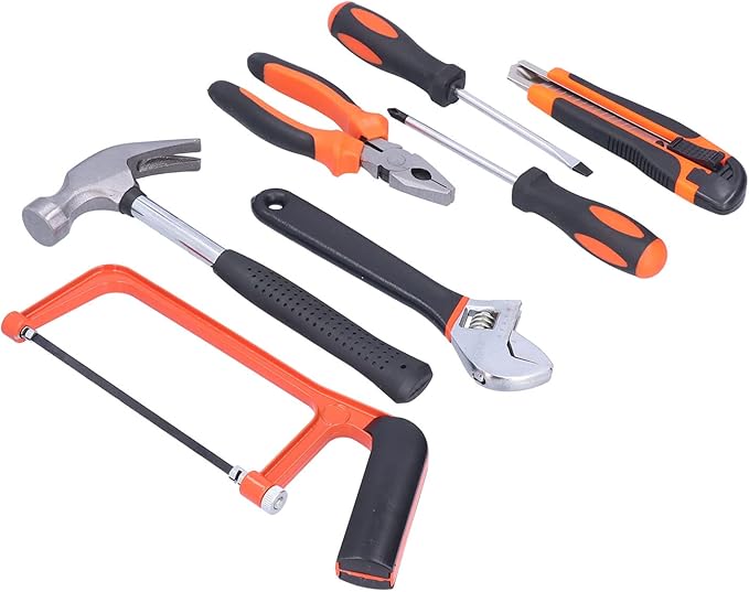 FIXMAN 13Pcs Household Tool Kit Repair Hand Tools Set High Carbon Steel ABS Plastic Storage Box for Home Apartment Maintenance DIY Projects AC DC 12250V JYS0031