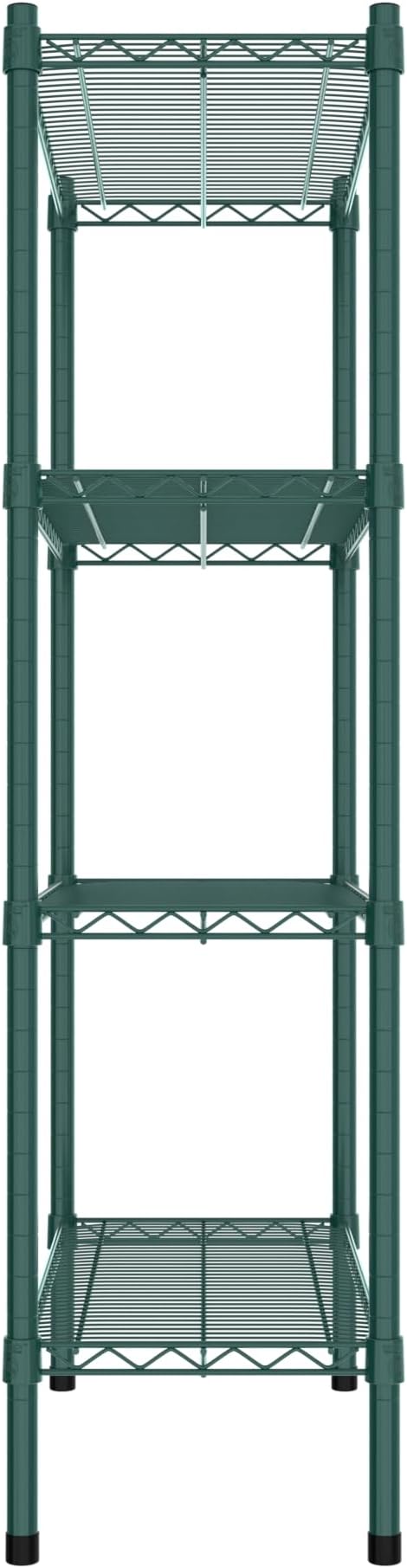 Commercial NSF Listed Green Epoxy Stationary Wire Shelving Kit 14" x 30" x 54", with 4 Shelves Perfect for Warehouse, Walk-in Refrigerator, Freezer, Grocery Store, Restaurant, Dishroom