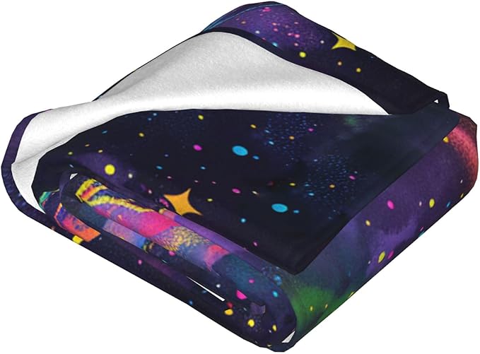 Space Blanket Gifts for Girls Boys Galaxy UFO Decor Throw Blanket Cozy Plush Flannel Fleece Warm Soft Lightweight Fuzzy Winter Blanket for Bed Sofa Couch 40"X50"