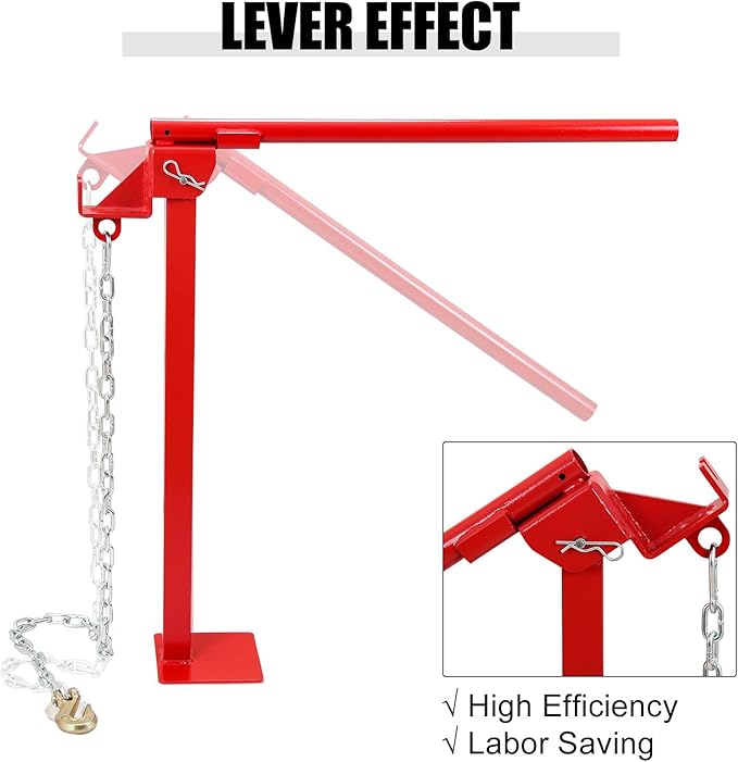 T Post Puller Fence Post Puller Heavy Duty Fence Post Puller with Lifting Chain & T Post Puller Plate Puller T Post Puller for Round Fence Posts T Stakes Sign Post & Tree Stump,Basic Type