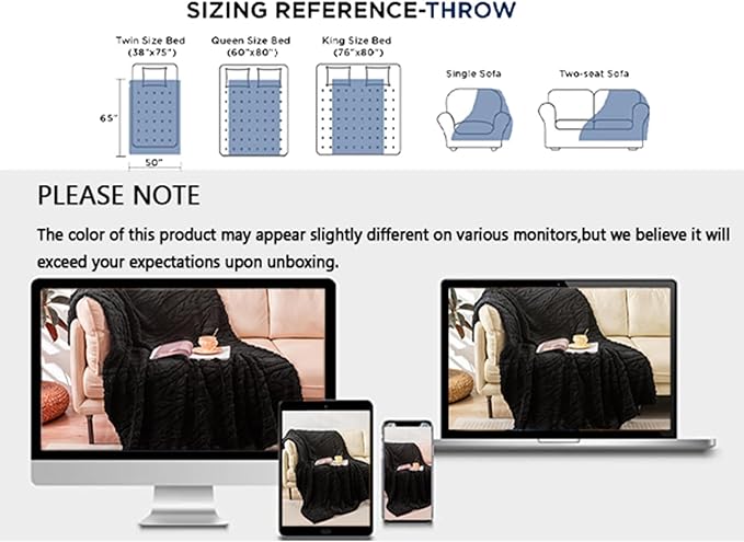 YUSOKI Sherpa Throw Blanket-3D Stylish Design Super Soft Fuzzy Cozy Warm Blanket Thick Plush Fluffy Furry Blankets for Teen Girls Women Couch Bed Sofa Chair Men Boys Gift (Black,50"x65")