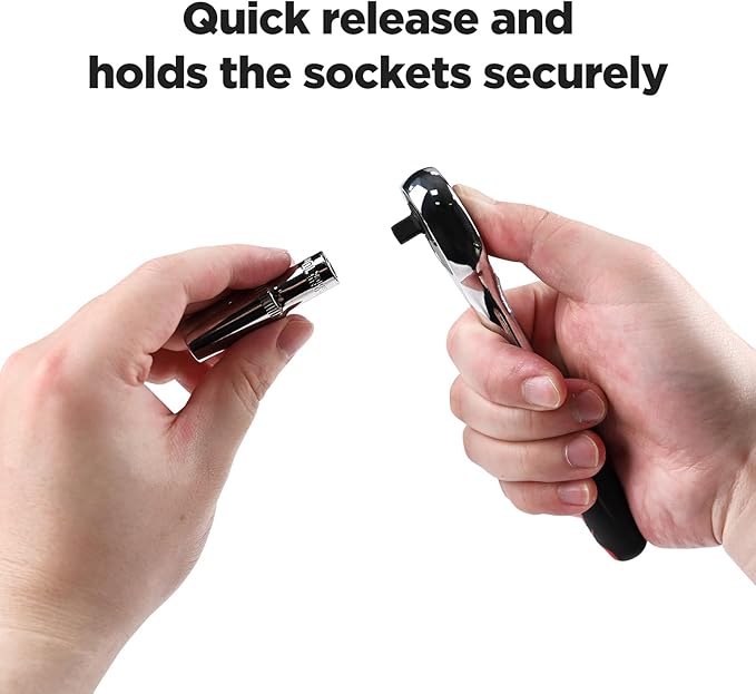 Egofine 13PCS 1/4" Drive Deep Socket Set,Metric(4-14MM),6-Point, Cr-V Steel