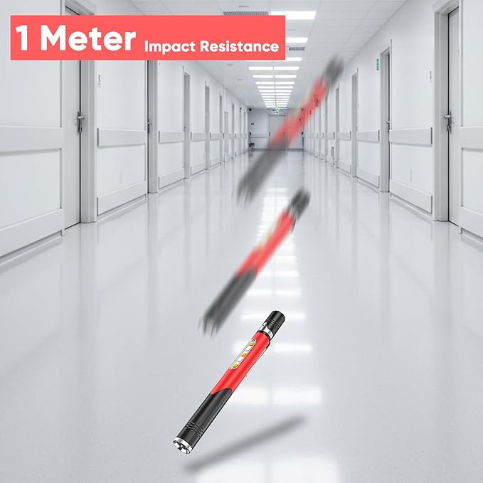 Pen Lights 2 Pack - Ultra Compact EDC Flashlight with White/Red/Yellow Light & Side Light, USB Rechargeable LED Pocket Flashlight for Outdoor Work, Emergency, Repair Tools