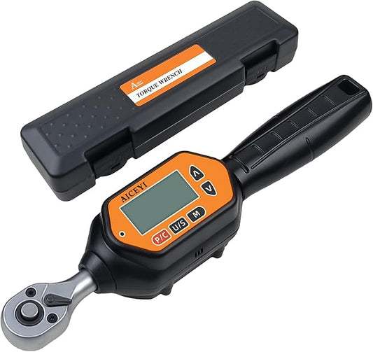 Digital Torque Wrench 1/4 Drive (7.37Ft/ 0.3-10 N.m)±2% High Accuracy Digital Torque Wrench with Buzzer and LED Flash Notification Four Units of Measure Torque Wrenches Digital