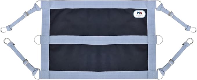 Majestic Ally 1200D 29"x19" Horse Stall Guard with Adjustable Straps and Hardware (Grey Black)