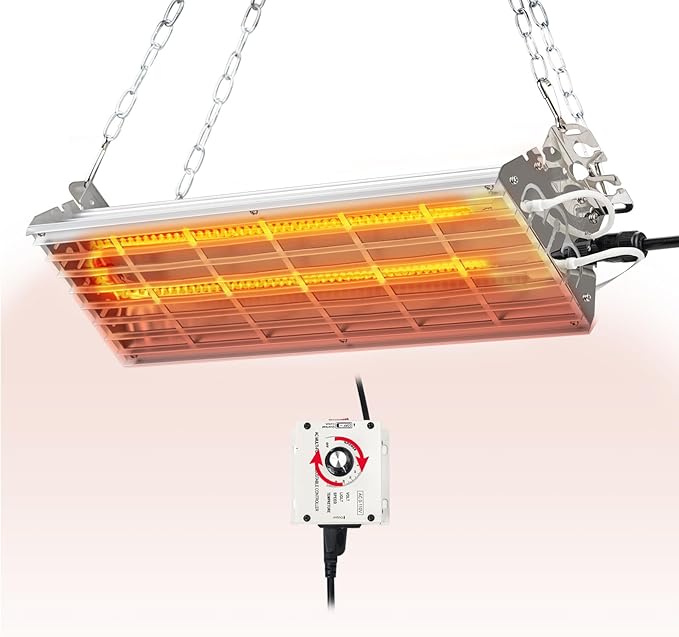 Large Heat Lamp for Chicken Coop, 600 Watts Carbon Fiber Chicken coop Heater, Adjust 2 Mode Temp&Hanging Height, Waterproof,Indoor & Outdoor Heater,For Cow,Sheep,Livestock,size:16.3x5.31x3inch