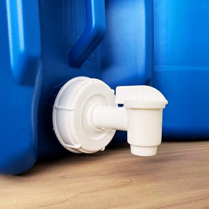 5-Gallon Stackable Water Storage Containers, w/Lids + Spigots, Easy Fill, Survial Supply, Emergency Water Storage for Camping and Disaster Preparedness, RV, Camping, 40 Gallon Set (8 Tanks)