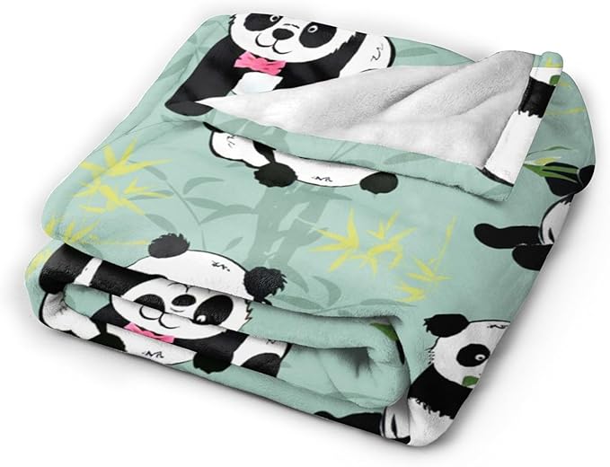 Panda Blanket Super Cozy Soft Panda Bamboo Throw Blanket Warm Plush Fluffy Panda Stuff Gifts for Women Girls Fleece Flannel Gifts Blankets for Boys Adults 80"X60"