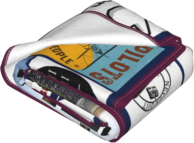 Airplane Blanket Plane Throw Blanket Soft Fleece Flannel Bedding Aviation Gifts for Pilot Men Boys Women Girls Lovers Adults Stuff Plush for Couch Sofa Bed Room Decor 60"X80"