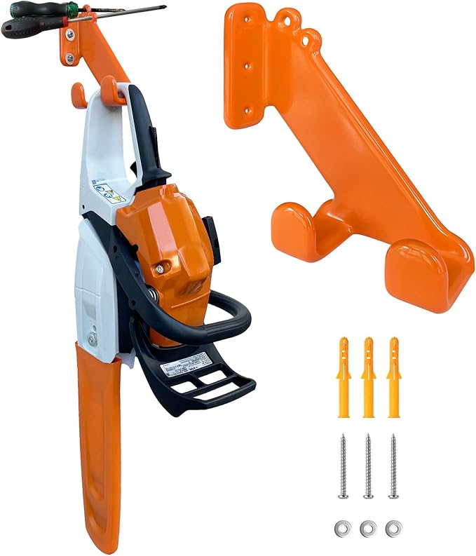 Chainsaw Hanger, 1 Pack Chainsaw Wall Mount, Heavy Duty Chainsaw Holder, Garage Organization Garage Storage Shed Organizer Mounted Chainsaw Rack