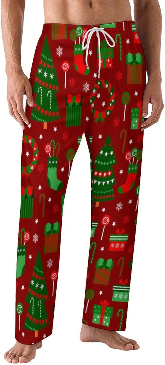 Funny Mens Pajama Pants Lightweight Soft Lounge Pant Sleep Pj Bottoms for Men With Pockets