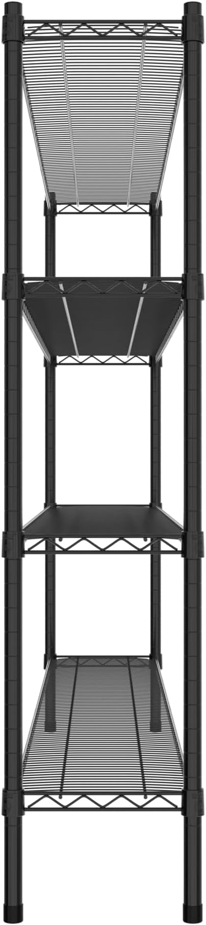 Commercial NSF Listed Black Epoxy Stationary Wire Shelving Kit 12" x 72" x 54", with 4 Shelves Perfect for Warehouse, Walk-in Refrigerator, Freezer, Grocery Store, Restaurant, Dishroom