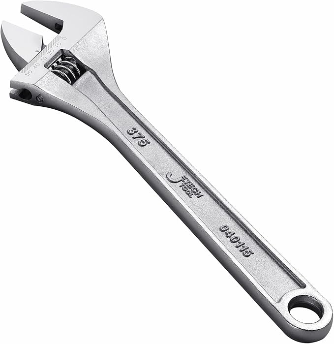 Jetech 15-Inch Adjustable Wrench - Professional Heavy Duty Chrome Vanadium Steel Shifter Spanner with Inch/Metric Scale Wide Caliber Opening